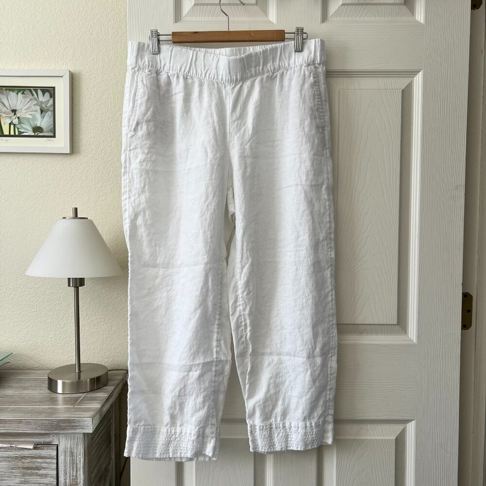 J. Jill White Cropped Linen Pants